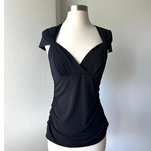 Bisou Bisou Y2K Babydoll Top Black Goth Whimsygoth Size Medium M